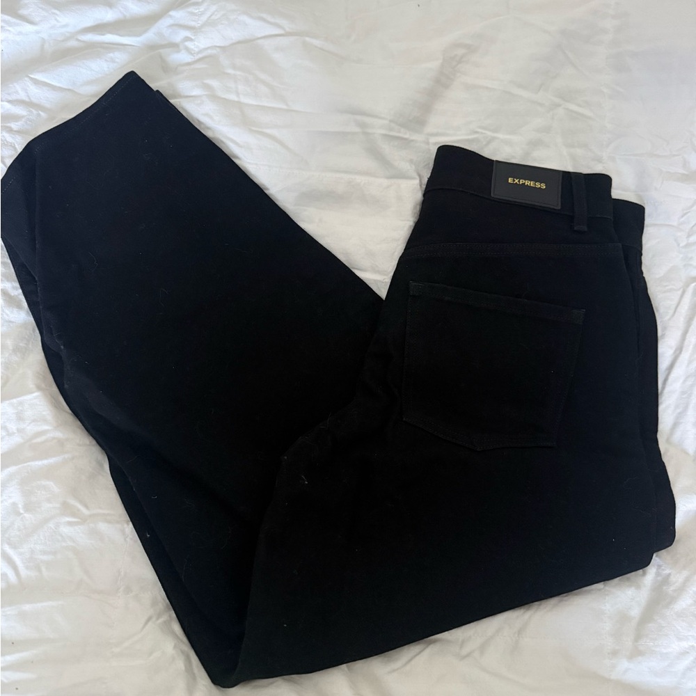 Express Men's Dark Black Skinny Jeans